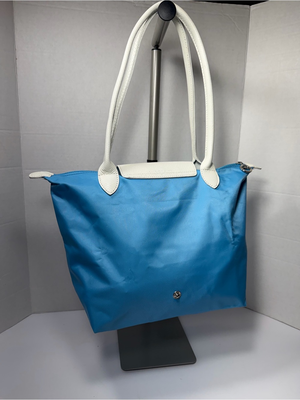 Longchamp X Sarah Morris Le Pliage Bag Limited edition 2014 sky blue - Picture 4 of 8